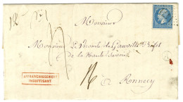 GC 1471 (Faverges, Haute Savoie) / N° 22 Sur Lettre Avec Texte Territoriale 2 Ports Insuffisamment Affranchie, Taxée 4 E - 1862 Napoleon III