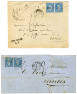 Lot De 2 Lettres Insuffisamment Affranchies Avec N° 22 (2) Taxées 8 Dont Une Au Tampon. - TB. - 1862 Napoleon III