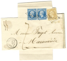 GC 3970 / N° 21 + 22 Paire Càd T 15 TONNEINS (45) Sur Bandes D'envoi De Documents 3 Ports (55 Grammes) Insuffisamment Af - 1862 Napoléon III.