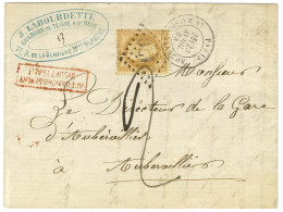 GC 2170 / N° 28 Càd PARIS / LA MAISON BLANCHE Sur Lettre 2 Ports Insuffisamment Affranchie Pour Aubervilliers. Au Recto, - 1863-1870 Napoléon III. Laure