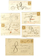 Lot De 5 Lettres Insuffisamment Affranchies Avec N° 28 Et Diverses Taxes. - TB. - 1863-1870 Napoleon III Gelauwerd