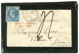 GC 3882 / N° 29 (pd) Càd T 16 ST VALLIER-S-RHONE (25) Sur Lettre 2 Ports Insuffisamment Affranchie Pour Valence. Au Rect - 1863-1870 Napoleon III With Laurels