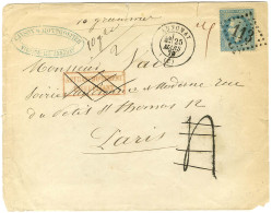 GC 113 / N° 29 Càd T 17 ANNONAY (6) Sur Lettre Présumée 2 Ports Insuffisamment Affranchie Pour Paris. Au Recto, Mention  - 1863-1870 Napoleon III Gelauwerd