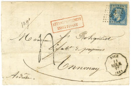 Losange ML2e / N° 29 Conv. Stat. NICE / NICE.M (87) Sur Lettre 2 Ports Insuffisamment Affranchie Pour Annonay. Au Recto, - 1863-1870 Napoléon III Lauré