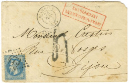 GC473 / N° 29 Càd T 15 BIARRITZ (64) Sur Lettre 2 Ports Insuffisamment Affranchie Pour Dijon. Au Recto, Griffe Rouge Enc - 1863-1870 Napoleon III Gelauwerd