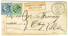 GC 1184 / N° 53 + 50 Càd T 17 COURS (68) Sur Lettre Insuffisamment Affranchie Pour Thisy, Taxe Tampon 3. 1873. - TB / SU - 1871-1875 Ceres