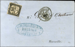 Càd T 15 MARSEILLE (12) / Timbre Taxe N° 4 Sur Lettre Locale. 1871. - TB. - R. - 1859-1959 Covers & Documents