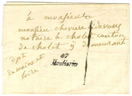 Cursive 47 / Maulevrier Sur Lettre Avec Texte Adressée Localement à Chollet. Au Recto, Taxe Tampon 1. Au Verso, Càd D'ar - Andere & Zonder Classificatie