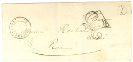 Càd T 15 ST GERMAIN LAVAL 84 Sur Lettre Pour Roanne, Grille Et Taxe 25 DT. 1851. - TB. - Andere & Zonder Classificatie