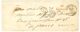 Cursive 30 / Léguevin Rouge Càd T 15 TOULOUSE (30) Taxe 25 DT Sur Lettre Pour Paris. 1853. - SUP. - Other & Unclassified