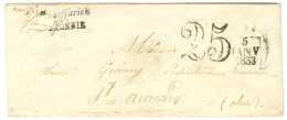 Bouffarick / ALGERIE Taxe 25 DT Dateur A 5 JANV. 1853 Sur Lettre Pour Saint Amand. - TB / SUP. - Sonstige & Ohne Zuordnung