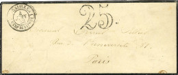 Càd Double Cercle 1 VERSAILLES 1 / CAMP DE SATHORY Taxe 25 DT Sur Lettre Pour Paris. 1853. - TB / SUP. - R. - Other & Unclassified