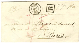 Càd T 15 DIJON (20) Sur Lettre Recommandée Taxée 5 Rectifiée 75 Pour Paris. 1854. - SUP. - Other & Unclassified