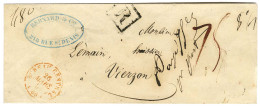 Càd Rouge BUREAU CENTRAL (60) Sur Lettre Recommandée Taxée 75 Pour Vierzon. 1853. - TB / SUP. - Otros & Sin Clasificación