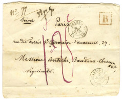 Càd T 15 ARLES-S-RHONE 12 Sur Lettre Recommandée Taxée 1F25 Pour Paris. 1853. - TB / SUP. - Otros & Sin Clasificación