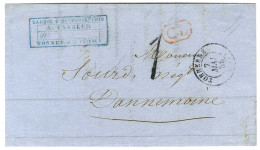 Càd T 15 TONNERRE (83) Sur Lettre Locale Pour Dannemoine. Au Recto, CL Rouge Et Taxe Tampon 1. 1858. - SUP. - Other & Unclassified