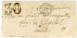 Càd ST NAZAIRE / BOITE MOBILE Sur Lettre Pour Nantes. Au Recto, Taxe 30 DT. 1866. - TB / SUP. - Otros & Sin Clasificación