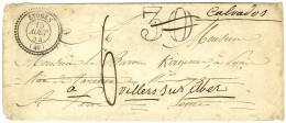 Càd T 22 ETOGES (49) Sur Lettre 2 Ports Pour Paris Réexpédiée à Villers Sur Mer. Au Recto, Taxe 30 DT Rectifiée 6. 1854. - Otros & Sin Clasificación