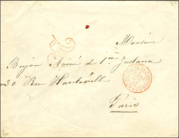 Càd Rouge Bau DU PALAIS DE COMPIEGNE / * Taxe 25 DT Rouge Sur Lettre Pour Paris. 1853. - SUP. - RR. - Autres & Non Classés