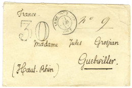 Càd ARMEE D'ITALIE / Bau F Taxe 30 DT Sur Lettre Pour Guebwiller. 1859. - TB. - Armeestempel (vor 1900)