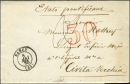 Càd T 15 NANCY (52) Taxe 30 DT Rouge Sur Lettre Avec Texte Adressé à Un Militaire De La 2e Expédition De Rome à Civitta  - Legerstempels (voor 1900)