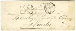 Càd LYON / CAMP DE SATONAY 28 DEC. 56 Taxe 30 DT Sur Lettre Pour Gavray. - TB. - Army Postmarks (before 1900)
