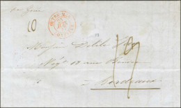 Lettre Avec Texte Daté De St Louis (Sénégal) Le 23 Avril 1847 Pour Bordeaux, Au Recto Càd D'entrée Rouge OUTRE-MER / HON - Entry Postmarks