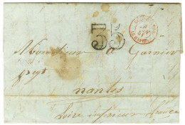 Lettre Avec Texte Daté De Saint Pierre De La Martinique Le 16 Avril 1851 Pour Nantes. Au Recto, Càd D'entrée Rouge COLON - Marques D'entrées