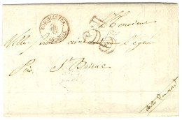 Lettre Avec Texte Daté D'un Navire Le 19 Juin 1852 Pour Saint Brieuc. Au Recto, Càd D'entrée Rouge COLONIES FRA / LA ROC - Entry Postmarks