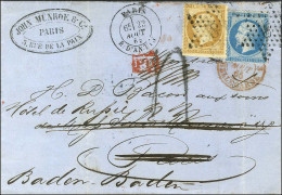 Lettre Avec Texte Daté De Genève Le 22 Août 1865 Pour Paris. Au Recto, Cachet Rouge D'entrée 3 SUISSE 3 / BELLEGARDE, Ta - Sonstige & Ohne Zuordnung