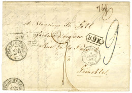 Lettre Non Affranchie Du Grand-duché De Bade Pour Grenoble. Càd D'entrée Octo BADE STRASB. / AMB. G, Griffe Encadrée B.9 - Other & Unclassified