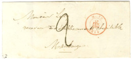 Càd Rouge MONS Sur Lettre Pour Maubeuge Au Tarif Frontalier, Taxe Tampon 2. 1854. - SUP. - Sonstige & Ohne Zuordnung