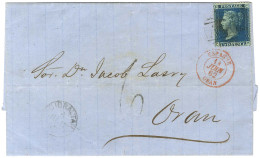 Lettre Affranchie De Gibraltar Pour Oran. Au Recto, Càd D'entrée Rouge ESPAGNE / ORAN Et Taxe Tampon 6. 1862. - TB / SUP - Other & Unclassified