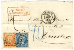 GC 532 / N° 22 + 23 Càd T 15 BORDEAUX (32) Sur Lettre Insuffisamment Affranchie Pour Trieste Taxée 40. 1863. - TB / SUP. - Other & Unclassified