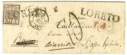 Griffe LORETO / Etat De L'Eglise 5b Sur Lettre Insuffisamment Affranchie Pour Bayonne Réexpédiée à Biarritz. Au Recto, T - Andere & Zonder Classificatie