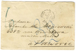 Càd PARIS (30) Taxe Tampon 6 Bleue Sur Lettre Pour Varsovie. Au Recto, Marque D'échange F / 42 Et Taxe 32 Kopeks. 1866.  - Otros & Sin Clasificación