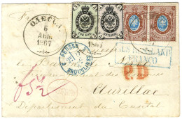 Lettre Affranchie D'Odessa Pour Aurillac. 1867. - TB / SUP. - Autres & Non Classés