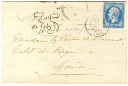 PC 1201 / N° 14 Càd T 22 ESSAY (59) Sur Lettre Insuffisamment Affranchie Pour Genève. Au Recto, Taxe 35 DT Suisse. 1858. - Autres & Non Classés