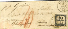 Càd T 15 SAMOENS (89)  / Timbre-taxe N° 2 Sur Lettre Locale Réexpédiée à Genève. Au Recto, Taxe 40 Au Crayon Rouge. 1862 - Other & Unclassified