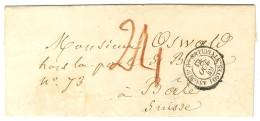 Càd ASEMBLEE NATIONALE / POSTES Sur Lettre Pour Bâle. Au Recto, Taxe 24 Suisse Au Crayon Rouge. 1849. - SUP. - Andere & Zonder Classificatie