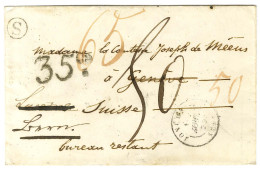 Càd T 15 JONCHERY (49) Sur Lettre Non Affranchie Pour Lucerne Réexpédiée à Genève. Au Recto, Diverses Taxes. 1855. - TB. - Other & Unclassified