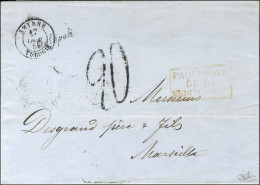 Cursive Gallipoli Càd SMYRNE / TURQUIE Sur Lettre Avec Texte Pour Marseille. Au Recto, Taxe Tampon 20. 1853. - TB. - R. - Andere & Zonder Classificatie