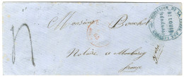 Càd Bleu DIRECTION DE LA POSTE AUX LETTRES / ST LOUIS / SENEGAL Sur Lettre Pour Montbarrey. Au Recto, Taxe Tampon 4. 185 - Other & Unclassified