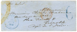 Càd Bleu SAINT LOUIS / SÉNÉGAL, Taxe Tampon 6 Bleue De Fabrication Locale Sur Lettre Pour Grenoble. 1862. - TB. - Other & Unclassified