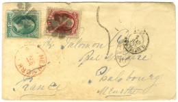 Etats-Unis N° 41 + 42 Obl Càd Rouge NEW YORK Sur Lettre Insuffisamment Affranchie Pour Phalsbourg. Au Recto, Taxe Tampon - Sonstige & Ohne Zuordnung