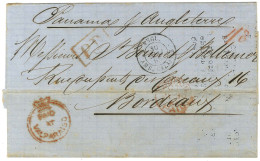 Cachet Rouge Couronné PAID / AT / VAPARAISO Sur Lettre Pour Bordeaux. 1865. - TB. - R. - Autres & Non Classés