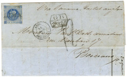 Pérou N° 3 Obl Càd LIMA Sur Lettre Avec Texte Daté Des Iles Chincha Le 10 Octobre 1860 Pour Bordeaux. Au Recto, Taxe Tam - Andere & Zonder Classificatie