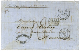 Lettre Avec Texte Daté De Tacna Le 6 Novembre 1857 Pour Bordeaux. Au Recto, Taxe 48 Et Marque D'échange GB / 2F87 5/10c. - Andere & Zonder Classificatie