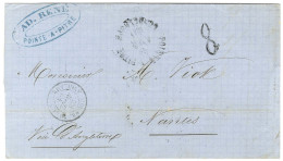 Càd Sans Cercle POINTE A PITRE / GUADELOUPE Sur Lettre Pour Nantes. Au Recto, Taxe Tampon 8 Petit Modèle. 1864. - TB. - Otros & Sin Clasificación