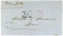 Lettre De Pointe à Pitre Pour Le Havre. Au Recto, Càd Rouge OUTRE MER / LE HAVRE Et Taxe 30 DT. 1863. - SUP. - Otros & Sin Clasificación